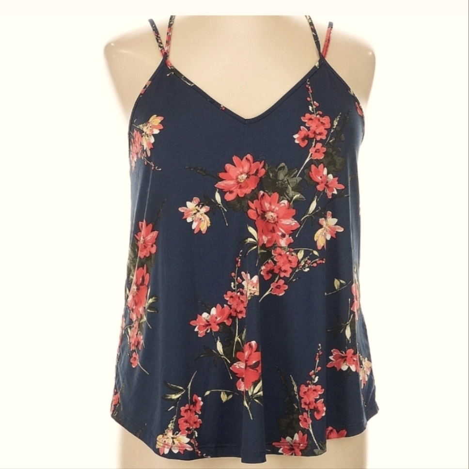 Papermoon Red And Blue Sleeveless Camisole Relaxed Fit